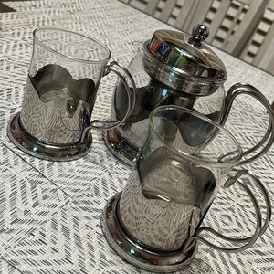 Glass / Stainless Steal Teapot Set with Infuser